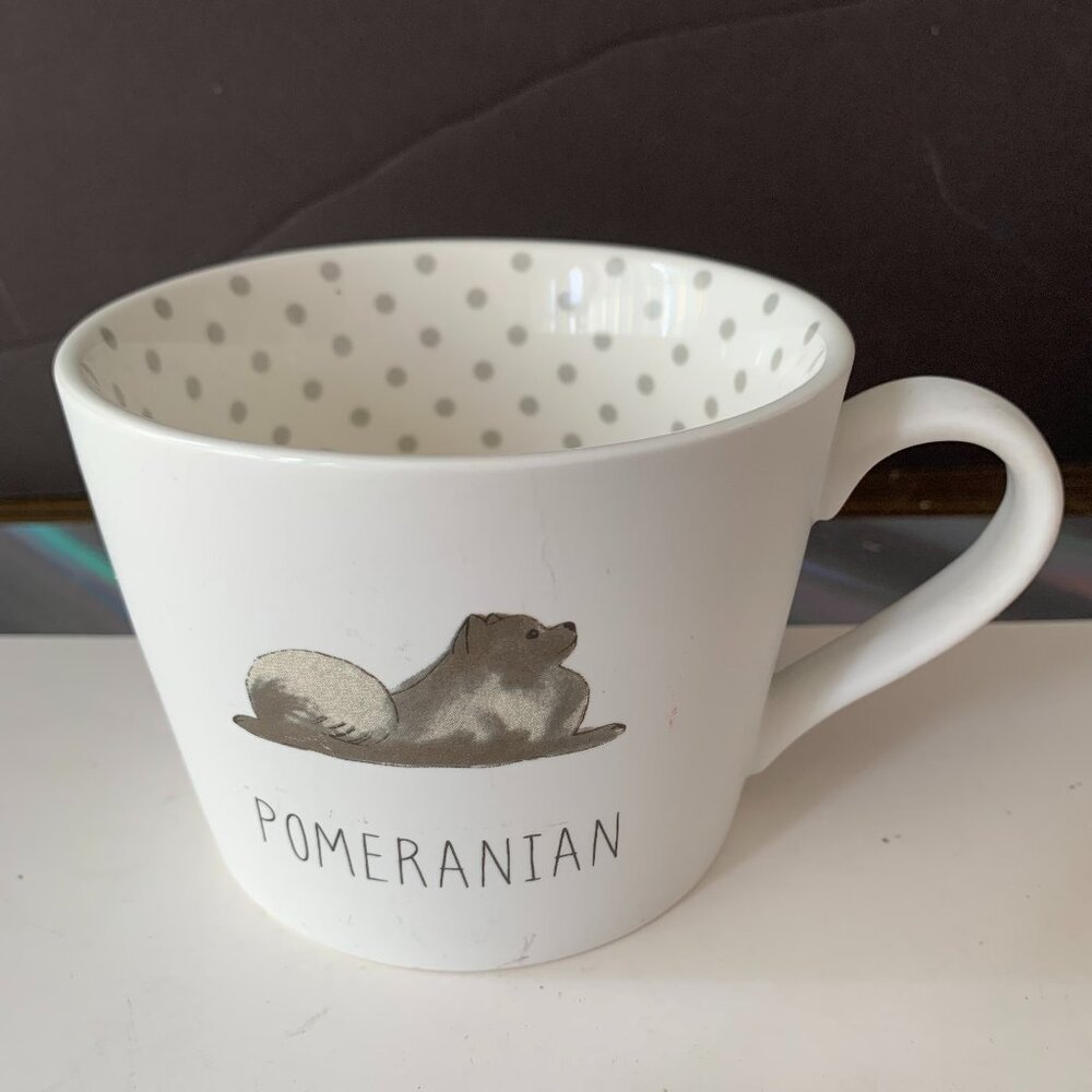 GRACE FINE CERAMIC POMERANIAN MUG CUP WITH "LOVE YOU" MESSAGE